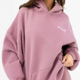 Addie Oversized Hoodie & Isabel Jogger Shorts Set - Dusty Pink