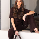 Nellie Oversized T-Shirt - Dark Brown