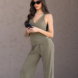 Nellie Vest Top - Moss Green