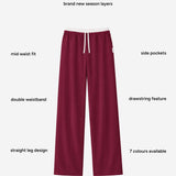 Alana Double Waist Trousers - Burgundy
