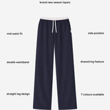 Alana Double Waist Trousers - Soft Navy