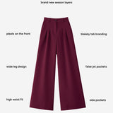 Ali Pleated Trousers - Burgundy
