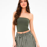 Lucia Bandeau Top - Khaki Green