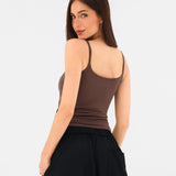 Solea Built-in-Bra Cami Top - Brown