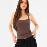 Solea Built-in-Bra Cami Top - Brown