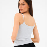 Solea Built-in-Bra Cami Top - Marl Grey