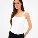 Solea Built-in-Bra Cami Top - White