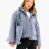 Quilted Tote Bag - Dusty Blue