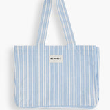 Elena Stripe Tote Bag - Light Blue