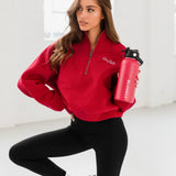 Addie 1/4 Zip Jumper - Cherry Red