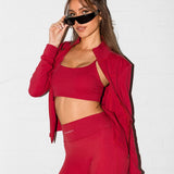 SculptForm Full Zip Jacket - Cherry Red