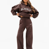Varsity Oversized Hoodie - Dark Chocolate