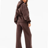 Varsity Oversized Hoodie - Dark Chocolate