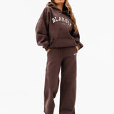 Varsity Oversized Hoodie - Dark Chocolate