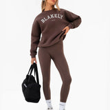 Varsity Oversized Jumper - Dark Chocolate