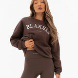 Varsity Oversized Jumper - Dark Chocolate