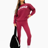 Varsity Oversized Jumper - Deep Pink