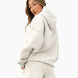 Varsity Oversized Hoodie - Chalk & True Navy