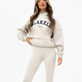 Varsity Oversized Hoodie - Chalk & True Navy