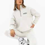 Heritage 1/4 Zip Jumper - Chalk & True Navy