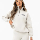 Heritage 1/4 Zip Jumper - Chalk & True Navy