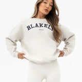 Varsity Oversized Jumper - Chalk & True Navy