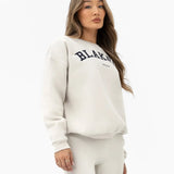 Varsity Oversized Jumper - Chalk & True Navy