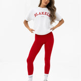 Varsity Oversized T-Shirt - White & Chilli Red