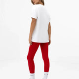 Varsity Oversized T-Shirt - White & Chilli Red