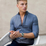 Conrad Long Sleeve Shirt - Steel Blue