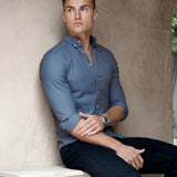 Conrad Long Sleeve Shirt - Steel Blue