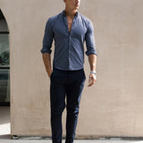 Conrad Long Sleeve Shirt - Steel Blue