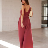 Mila Jumpsuit - Washed Red