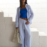 Mila Oversized Shirt - Summer Blue