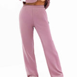 Isabel Wide Leg Sweatpants - Dusty Pink