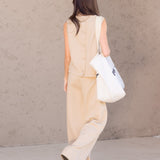 Emmy Wide Leg Trousers - Light Tan
