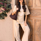 Emmy Wide Leg Trousers - Light Tan