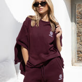 Iris Oversized T-Shirt - Deep Burgundy