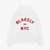 NYC Relaxed Hoodie - White & Red