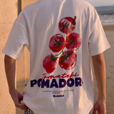 Tia Tomato Oversized T-Shirt - White