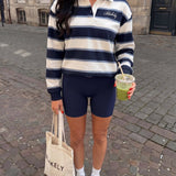 Skye Stripe Rugby Shirt - Navy Mix