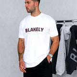 Raife Relaxed T-Shirt - White & Burgundy