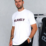 Raife Relaxed T-Shirt - White & Burgundy