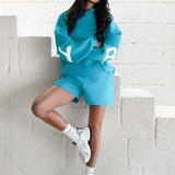 Isabel Jogger Shorts - Aqua