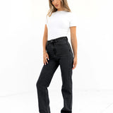 Blakely Straight Cut Jeans - Washed Black
