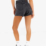 Blakely High Rise Denim Shorts - Washed Black