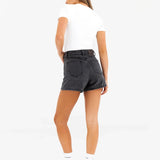 Blakely High Rise Denim Shorts - Washed Black