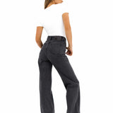 Blakely Wide Leg Jeans - Washed Black