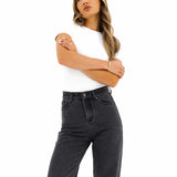 Blakely Wide Leg Jeans - Washed Black