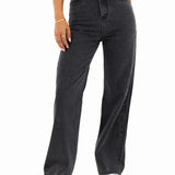 Blakely Wide Leg Jeans - Washed Black